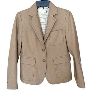 J Crew Women’s Y2K era camel wool blend lined Fitted blazer sz XS